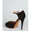 Gucci Black Suede Ankle Strap Peep Toe Platform Pumps in Black - Lyst