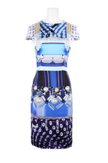 Mary Katrantzou Silk Dress with An Allover Digital Print - Lyst