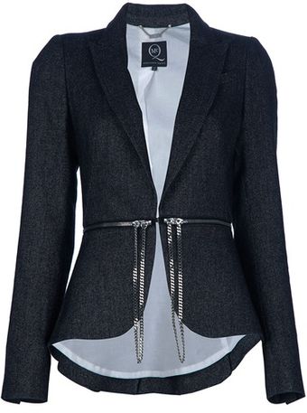 McQ by Alexander McQueen Zip and Chain Belt Blazer - Lyst