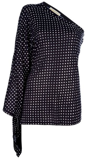 Michael Kors Asymmetric Dotted Top - Lyst