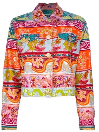Moschino Vintage Flower Print Jean Jacket - Lyst