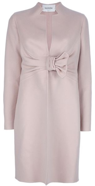 Valentino Bow Detail Coat - Lyst