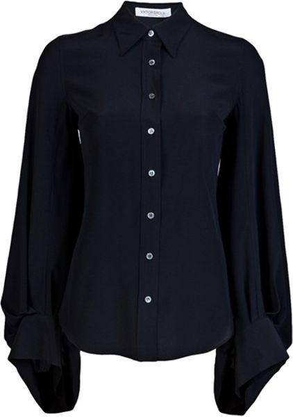 Viktor & Rolf Bell Sleeve Blouse in Black - Lyst