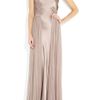Amanda Wakeley Silksatin and Mesh Gown in Purple (mauve) - Lyst