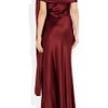 Amanda Wakeley Tie Shoulder Sequined Silk Satin Gown in Red (ruby) - Lyst