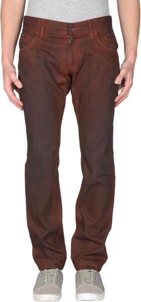 Dolce & Gabbana Denim Pants in Brown for Men (maroon) - Lyst