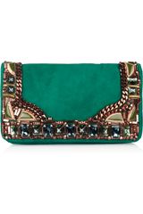 Matthew Williamson Embellished Suede Clutch