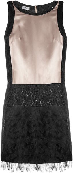 Philosophy di Alberta Ferretti Embellished Fringed Silk Satin Dress - Lyst