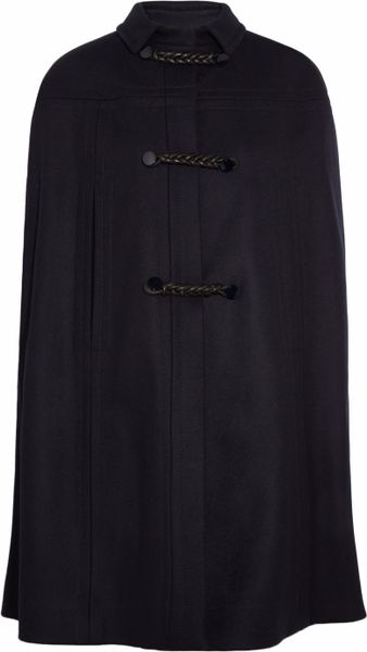 Valentino Leather toggled Wool felt Cape in Blue (navy) - Lyst