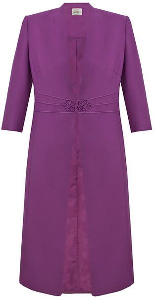 Eastex Deep Purple Waist Detail Dress Jacket in Purple