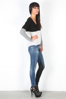 Enza Costa Cashmere Colorblock V Neck Sweater - Lyst