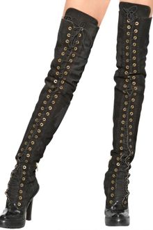 McQ by Alexander McQueen 120mm Suede Lace Up Over The Knee Boots - Lyst