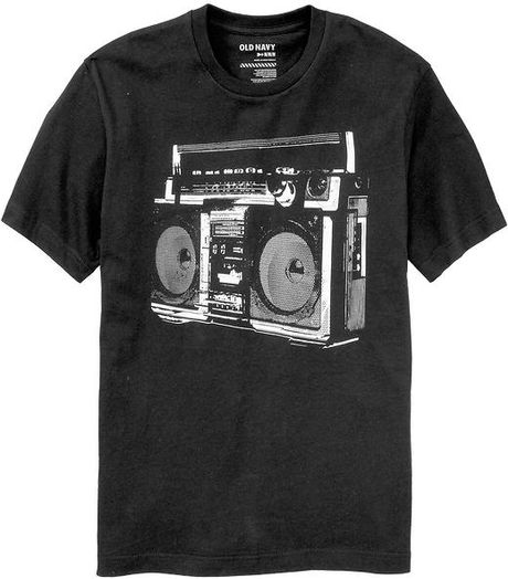 Old Navy Music Graphic Tees in Black for Men (black jack) | Lyst