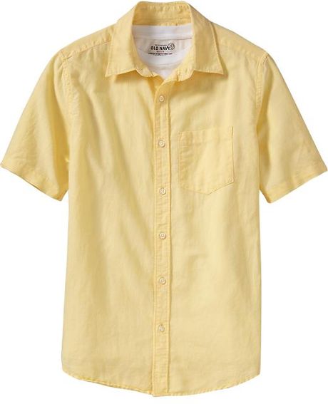 Old Navy Linen blend Shirts in Yellow for Men (sweet butter) | Lyst