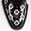 Prada Leather Flower Loafers in Black - Lyst