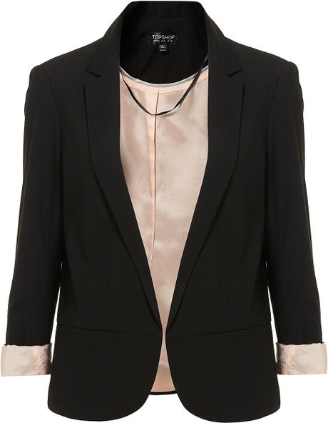 Topshop Structured Blazer in Black - Lyst