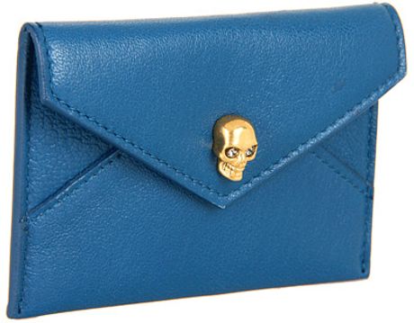 Alexander Mcqueen Envelope Card Holder in Blue (r) - Lyst