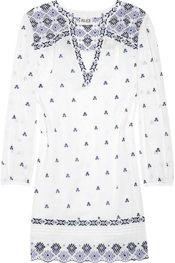 Alice By Temperley Armonia Embroidered Cotton Voile Dress - Lyst