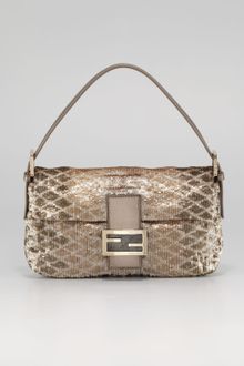 Fendi Pythonpattern Sequin Baguett - Lyst