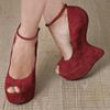 Giuseppe Zanotti Sculpted Wedge Shoes in Red (raspberry) - Lyst