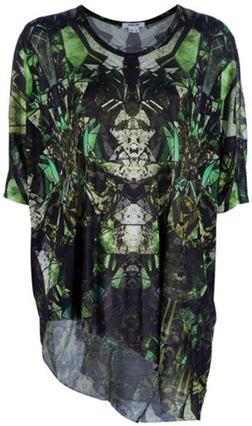 Helmut Lang Lizard Print Tee in Green - Lyst