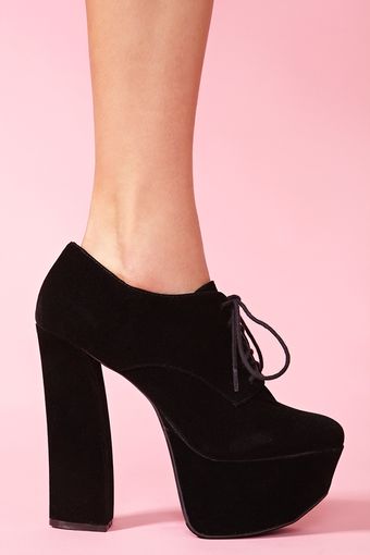 Nasty Gal Anne Platform Oxford Black - Lyst