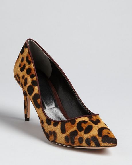 leopard pointed toe pumps