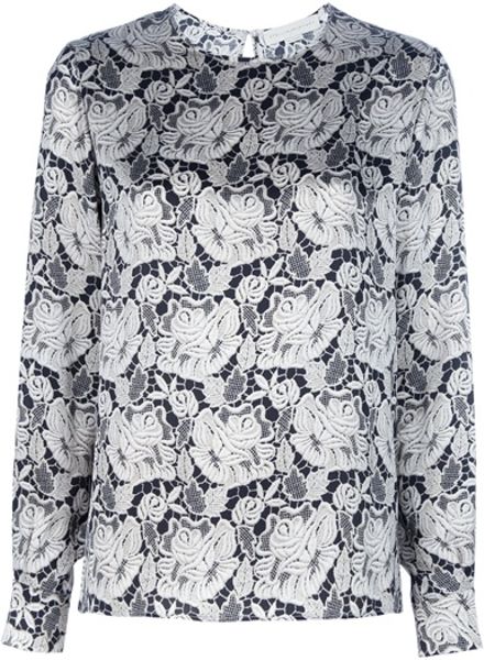 Stella Mccartney Floral Print Blouse in Floral - Lyst