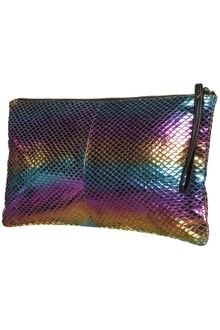 Topshop Rainbow Snake Zip Top Clutch - Lyst