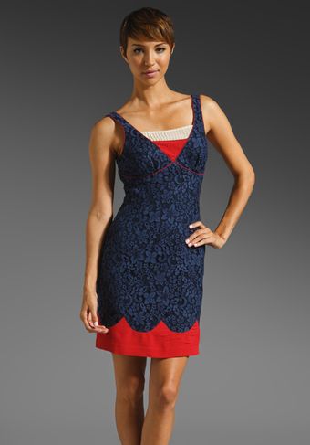 Tracy Reese Lace Tricolor Shift Dress - Lyst