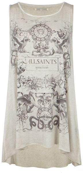 Allsaints Tarot Vest in Beige (ivory spray) - Lyst
