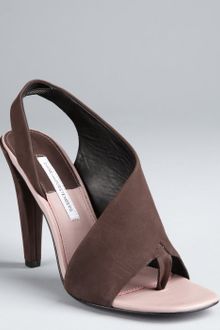 Diane Von Furstenberg  Brushed Leather Morocco Slingback Sandals - Lyst