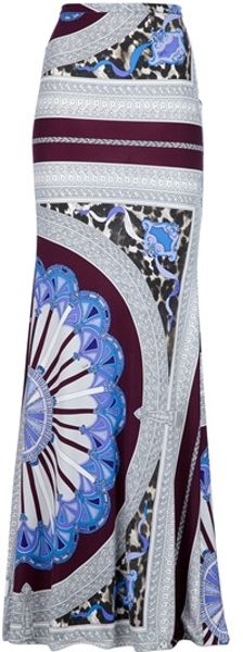 Emilio Pucci Maxi Skirt in Blue - Lyst