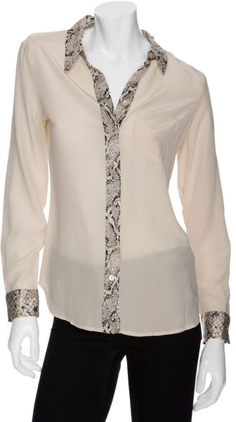 Equipment Brett Python Contrast Blouse - Lyst