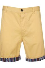 Topman Yellow Contrast Aztec Shorts