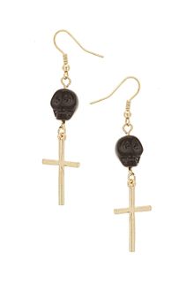 Topshop Skull and Cross Drop Earrings - Lyst