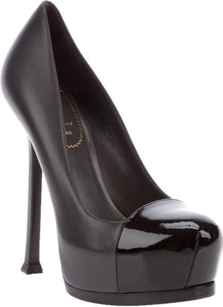 Yves Saint Laurent Platform Pump in Gray (grey) - Lyst