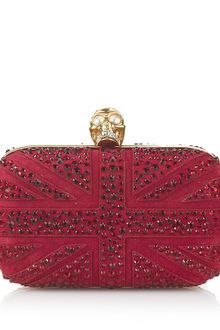 Alexander McQueen Crystal Britannia Skull Box Clutch - Lyst