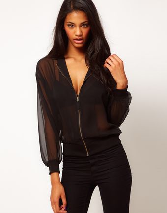 ASOS Collection Sheer Bomber Jacket - Lyst
