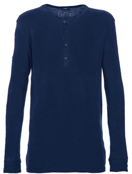 Balmain Grandad Top in Blue for Men - Lyst