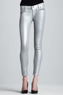 Hudson Krista Silver Super Skinny Jeans - Lyst
