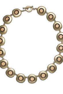 Lauren by Ralph Lauren Antique 14k Gold-Plated Smoky Topaz Cabochon Toggle Necklace - Lyst