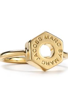 Marc By Marc Jacobs Gold Tiny Bolt Ring - Lyst