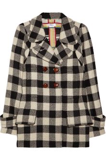 Sonia By Sonia Rykiel Doublebreasted Checked Woolblend Coat - Lyst