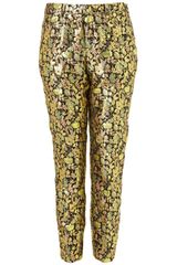 Topshop Oriental Floral Cigarette Trousers