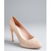 Alexander Mcqueen Beige Suede Curved Heel Pumps in Beige - Lyst