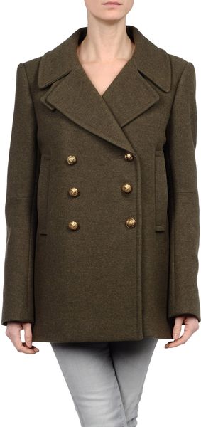 Balmain Midlength Jacket in Gray (grey) - Lyst