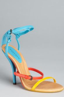 Bottega Veneta Light Blue Colorblock Leather Ankle Strap Sandals - Lyst