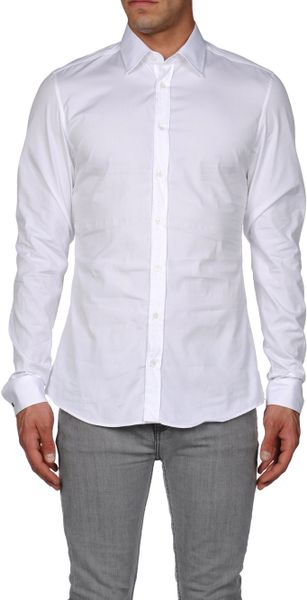 Gucci Long Sleeve Shirt in White for Men - Lyst