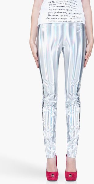 Hussein Chalayan Holographic Leggings in Silver - Lyst